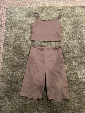 Girlfriend Collective High-Waist Biker Shorts Set - olive green